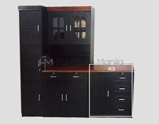 K3 K123 Kitchen Cabinet Black Walnut